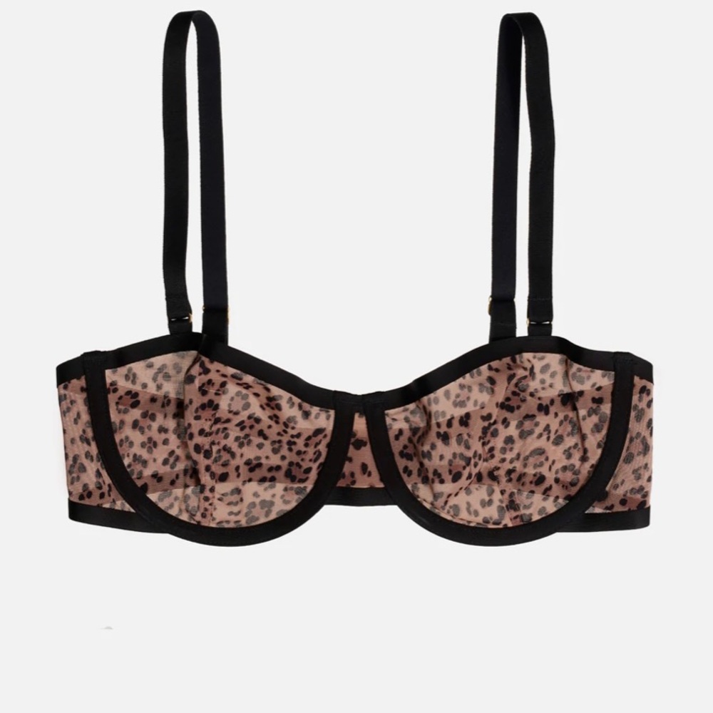 CUUP Leopard print “The Balconette Bra” LIKE NEW condition. Sz 38E/38DD